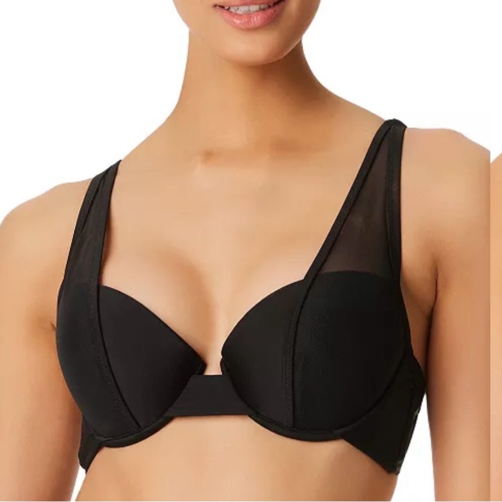 Bar III Black Mesh Balconette Push Up Bra Size S NWT